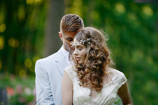 corona de flores novias